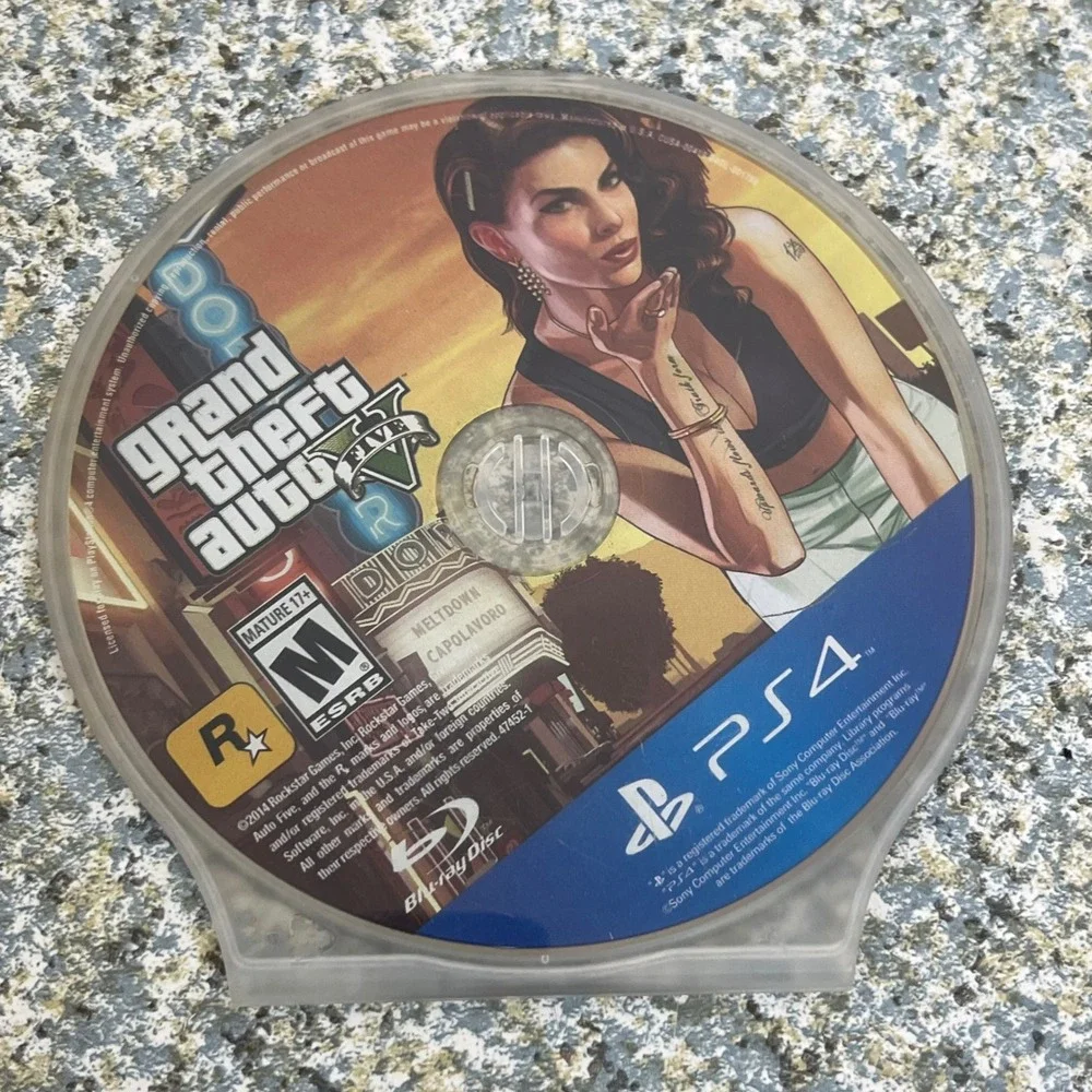Rockstar Grand Theft Auto V PS4 Video Game GTA 5 PlayStation 4 Disc Only Blu-ray
